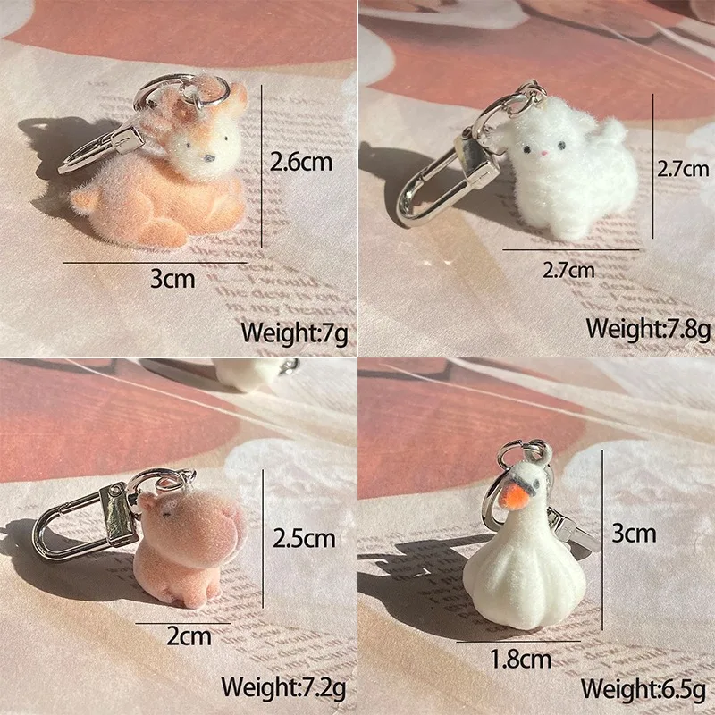 Charming Animal Keychain Collection: 3D Cartoon Resin Doll Pendant