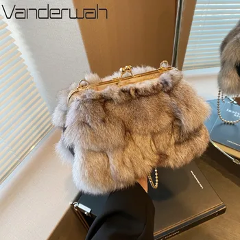 Womens Fluffy Shoulder Crossbody Bag Luxury for Evening Party Daily Use