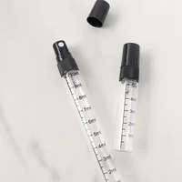 100pcs 5ML/10ML mini glass spray bottle with scale, travel bottle perfume dispenser bottle for scent liquid sample DIY spraying