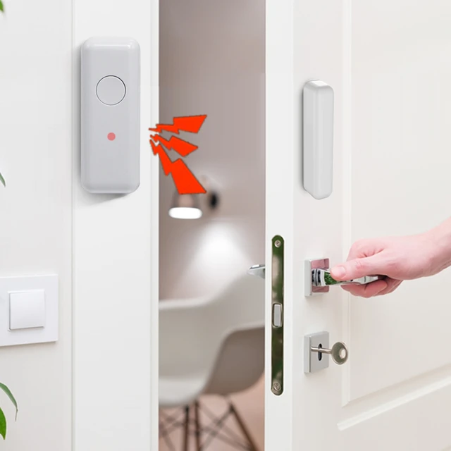 HIVA Wireless Magnetic Door & Window Sensor EV1527 Coding Mode RF 433MHz for Home Security Alarm System Home Burglar Alarm Kits 2