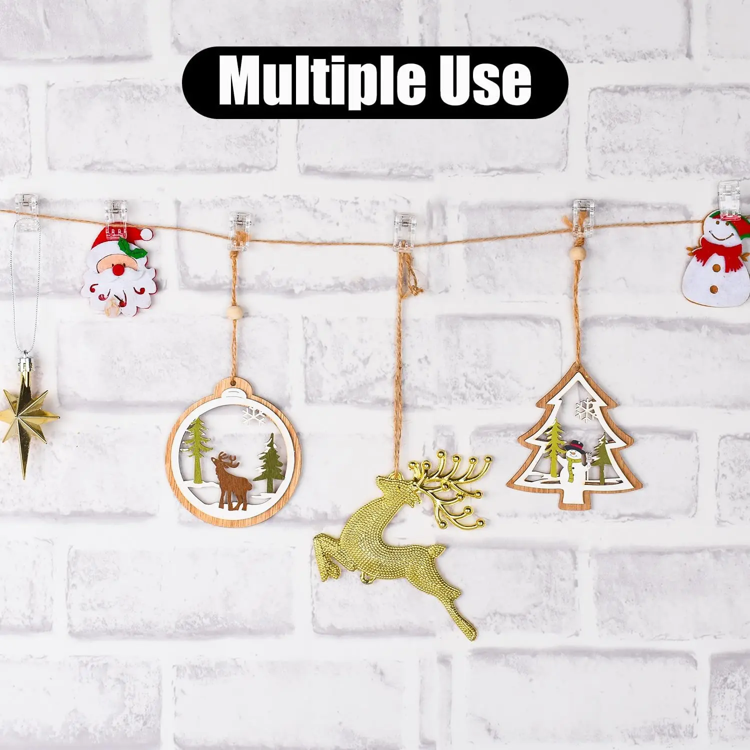 Self-Adhesive Clips Plastic Clear Wall Clips Sticky Hanging Photo Poster for Office Home 10/20/30Pcs