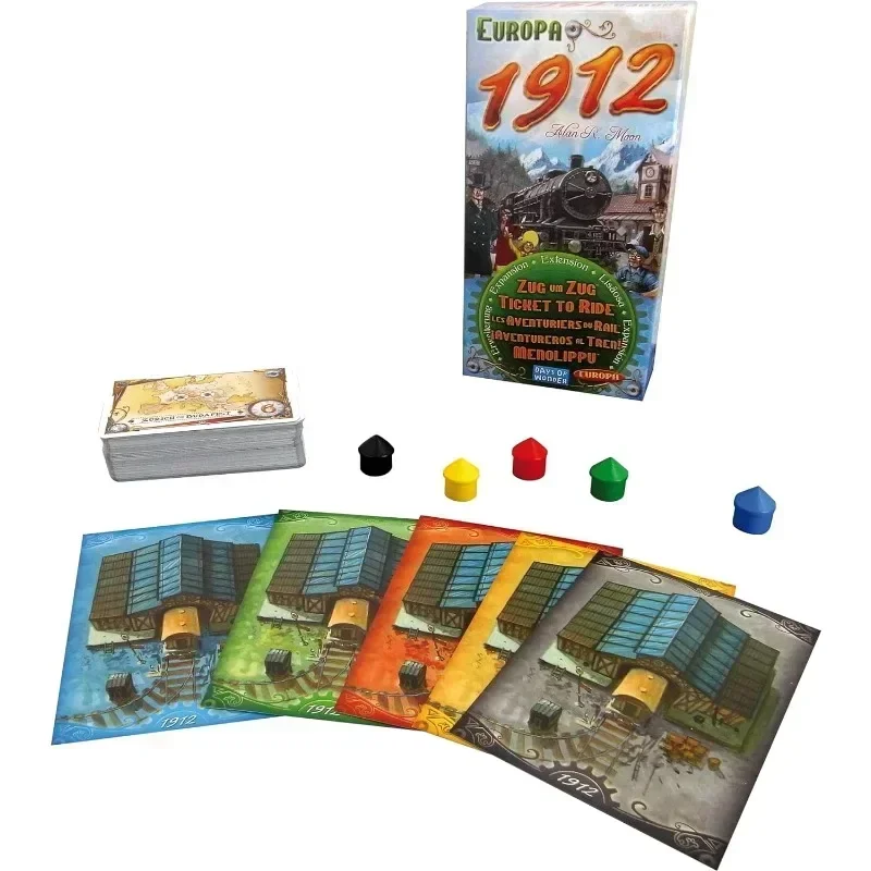 Ticket To Ride Europa 1912 Board Game EXPANSION Train Route-Building Strategy Game Party Play Cards Plot Board