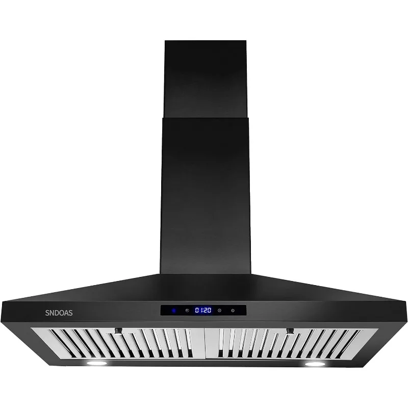 

Range Hood Black,Wall Mounted Range Hood 30 inches,Black Kitchen Hoods with Touch Controls,Stainless Steel Range Hood