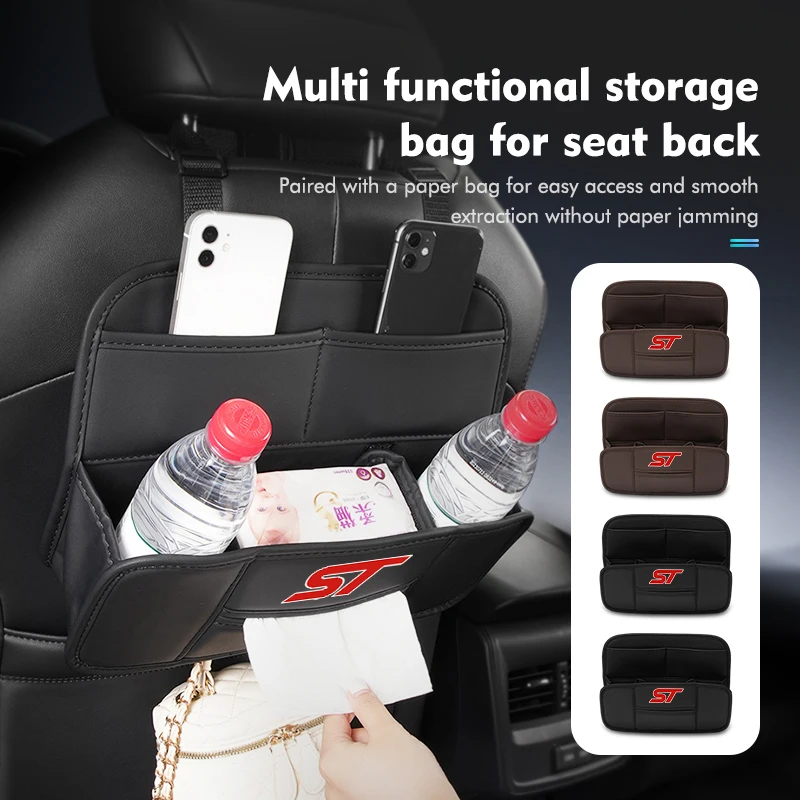 Scatola Portaoggetti Per Poggiatesta Per Auto In Pelle Supporto Per Organizer Per Gancio Per Sedile Posteriore Per Ford St Racing Performance Focus Mk