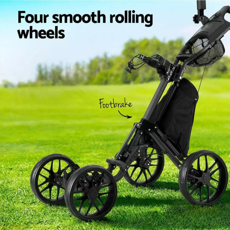 Golf Charter Four Wheel Handcart Foldable Multiple Storage Loading Activity Storage Small Cart