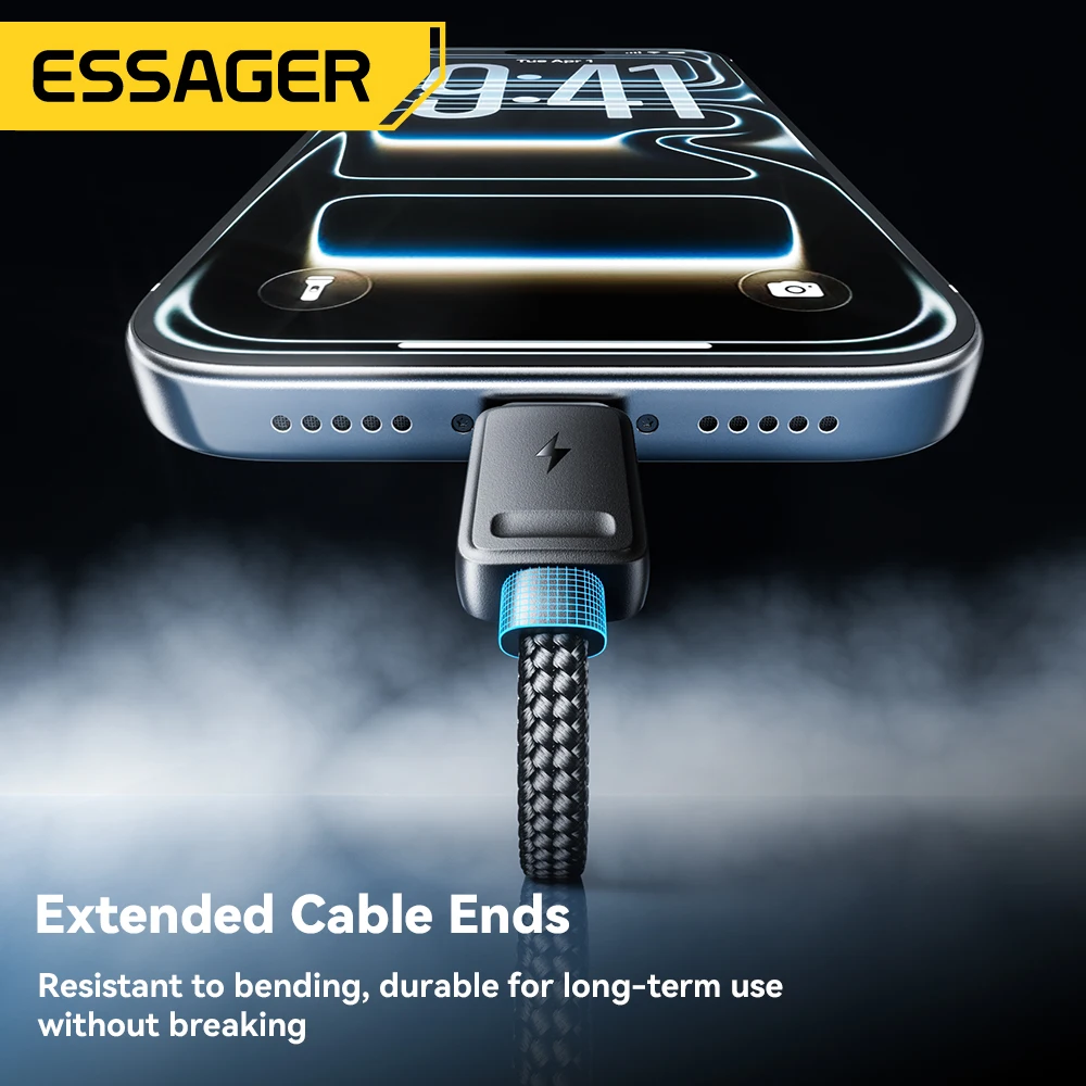 Essager Portable 4-in-1 Fast Charging Cable For Travel Type C Female To Multi USB Cable With 2 Type C, Micro, Lightning Adapters