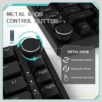 AJAZZ AK820 Wired With Rotary Volume Buttons Hot-Swappable Keys For Office And Home Mechanical Keyboards - Image 3