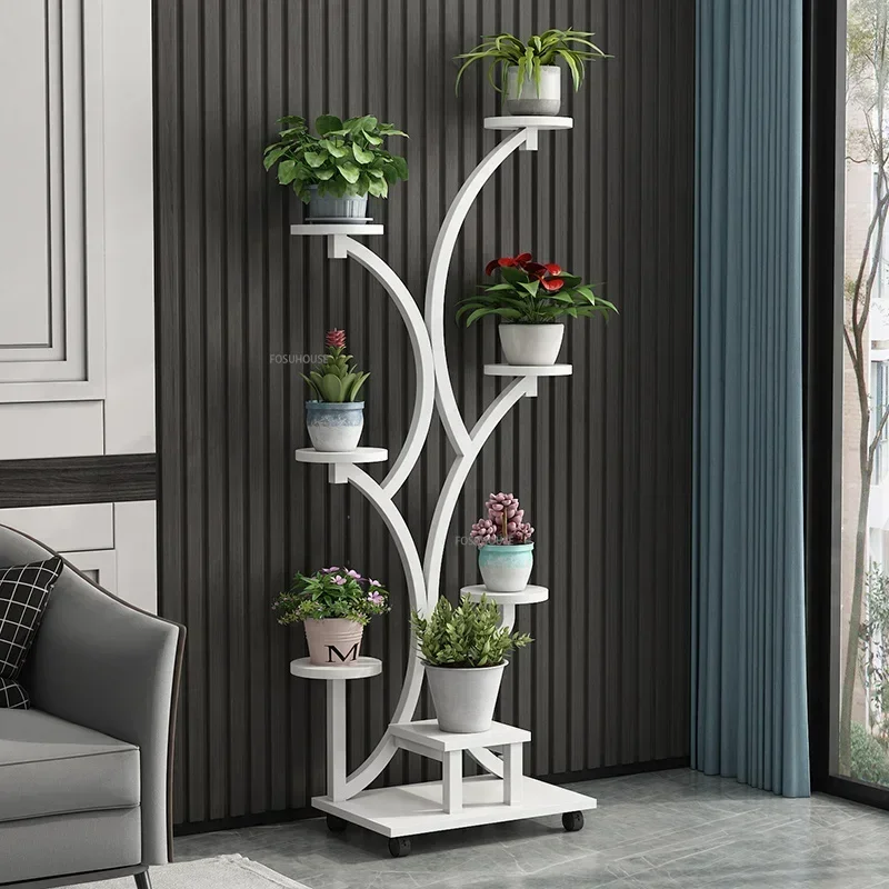 Indoor Plant Stand Living Room Floor Flowers Stand Modern Creative Plant Pot Planter Display Organizer Home Furniture X