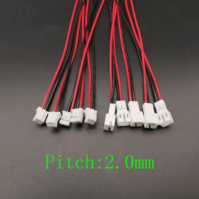 5/10 пар мини-разъемов Micro JST 1,25 мм/PH 2,0 мм/XH, шаг 2,54 мм, 2-контактный разъем «папа-мама» с проводными кабелями 4