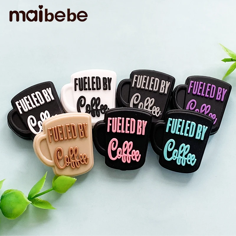10pcs Silicone Beads Coffee Mug Baby Oral Care Food Grade Chewing Toy Beads DIY Necklace Jewelry Accessories 3