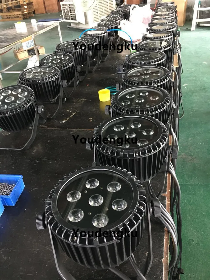 4 pieces Waterproof Slim Par Led Outdoor IP65 7x10w RGBW 4in1 Led Flat Par light
