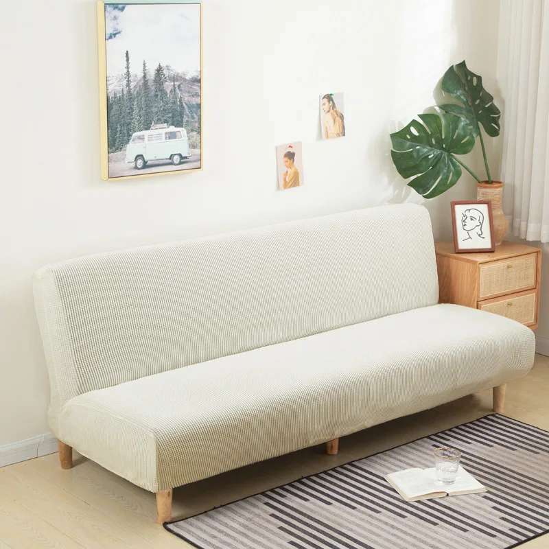 Armless Sofa Bed Slipcover Couch Cover Without Armrests Stretch Folding Futon Cover Dust-proof Elastic Removable Fundas Sofa 5