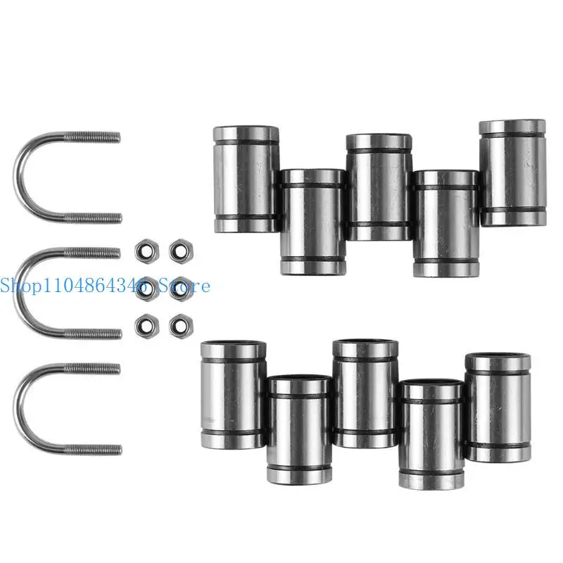 5ASD 3PCS 스테인레스 스틸 U- 볼트, 10pcs 선형 베어링 LM 8MUU+ Gasket MK2 MK2S 프린터 용 가스켓 세트