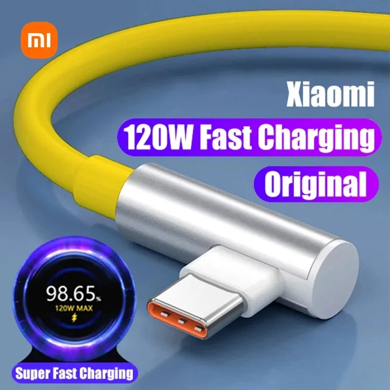 Xiaomi 120W USB Type C Gaming Fast Charging Cable with 90-Degree Elbow Design