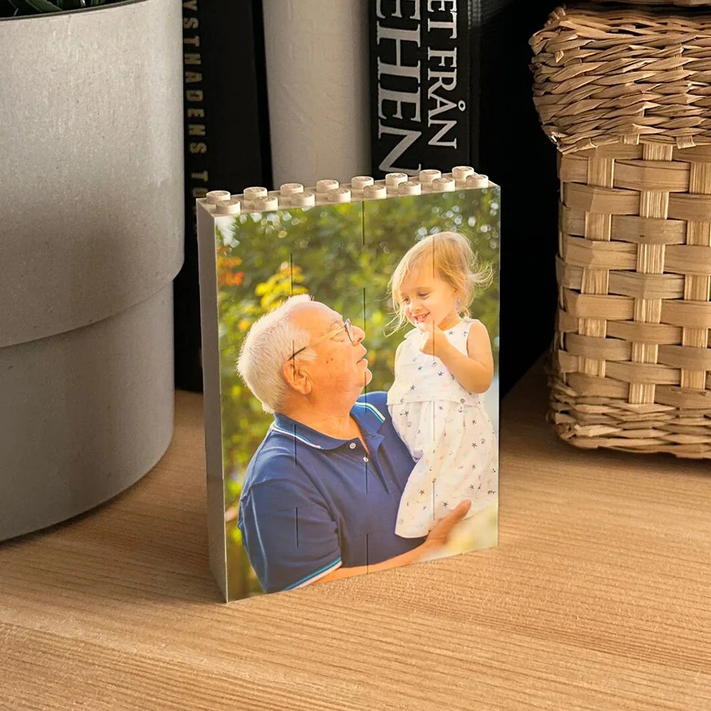 Personalized Portrait Photo Block - Custom Brick-Style Puzzle Decoration Gift