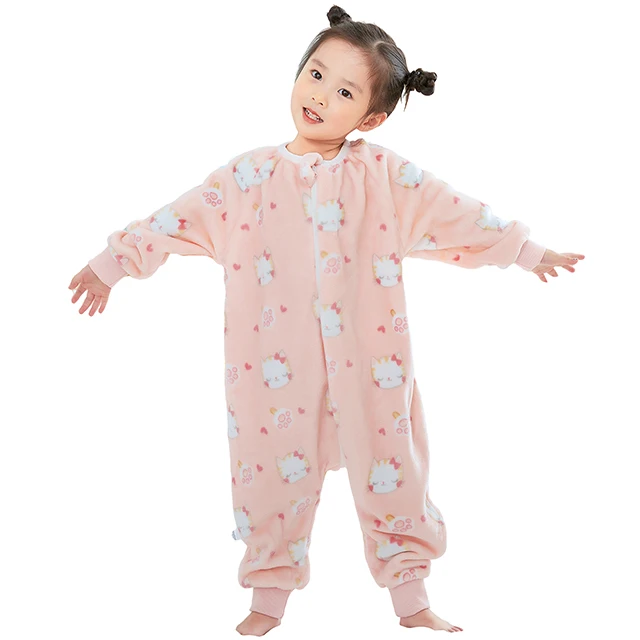 Cozy Owl Kids Sleeping Bag - Flannel Sleepwear Wearable Blanket