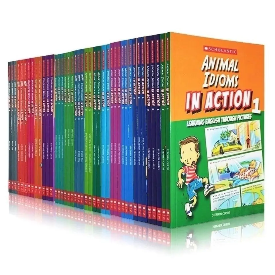 

42 Books/Set Children's English Reading Book Xue Le Produced Scholastic In Action Word English Learning Books