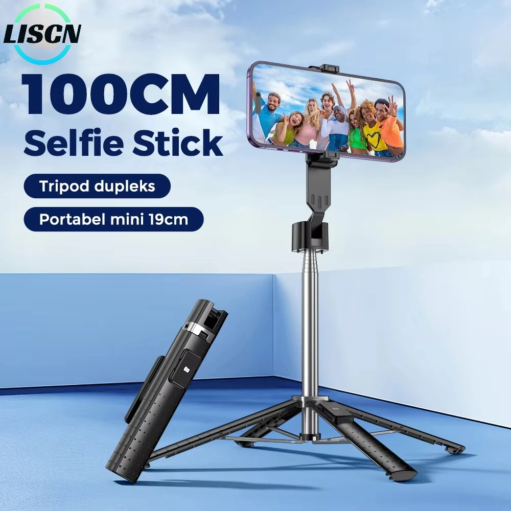 Selfie Stick Tripod 100CM LISCN Multifunction Mobile Phone Holder with Bluetooth Control Holder for Smartphones