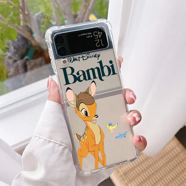 Funda transparente para Samsung Galaxy Z Flip 5 con diseño para mujeres y  niñas, diseño femenino de dibujos animados de Disney, funda protectora