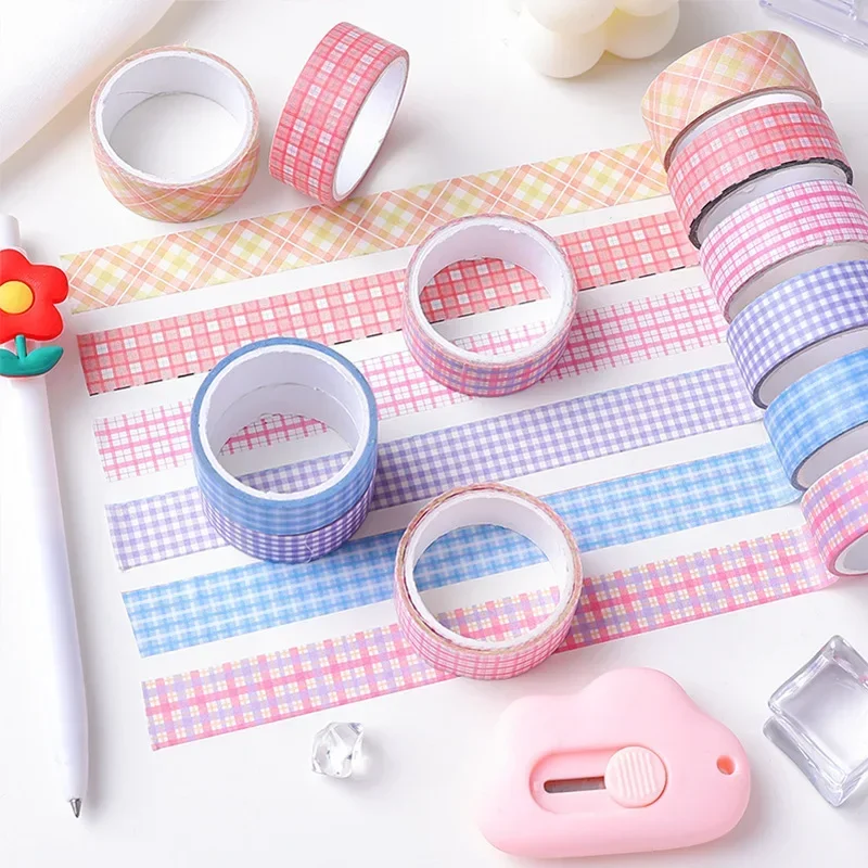 

15MM*3M Simple Creative Grid Masking Washi Tape INS Girl's Hand Account Film Basic Decorative Material Pattern Diy Small Sticker