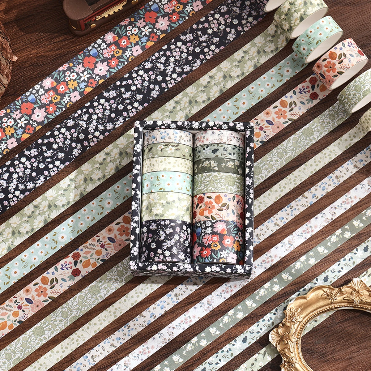 12rolls/set of plant flower themed washi tape set for DIY crafts, scrapbook, diary decoration materials, gifts for friends 4