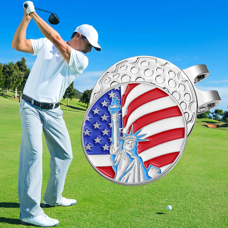 Golf Ball Marker Cap Clips Statue of Liberty Sport Baseball Hat Metal Magnetic Clips Accessories Gift Clothing Golf Supplies