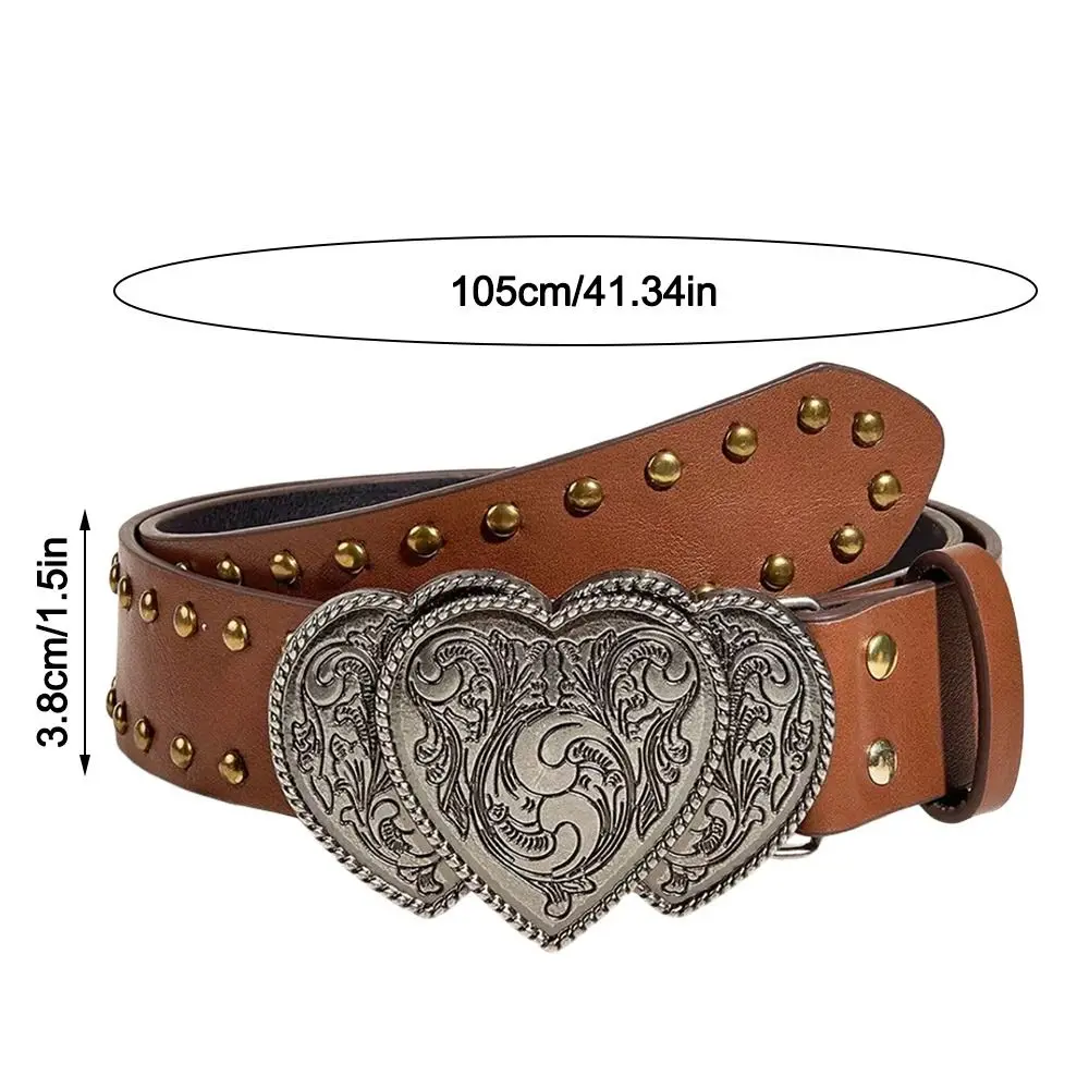 Gothic Punk Rivet PU Leather Belt for Men and Women