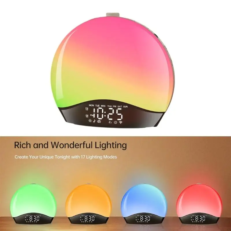 AXYC Modern Digital Clock Wake Up Light Alarm Clock Offering Eye Friendly LED Illumination Type C Input/USB Charger Output 5