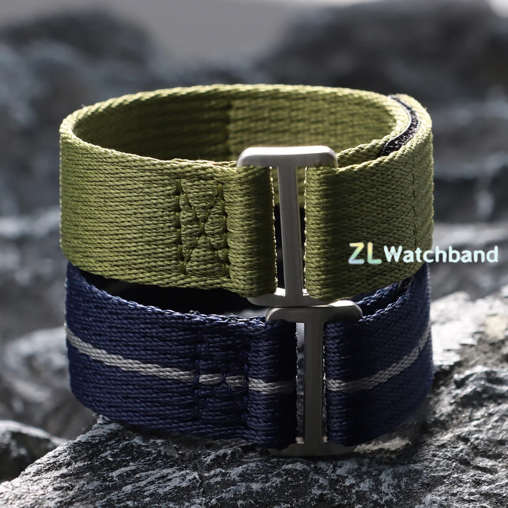 Military-Grade Nylon Hook & Loop Waterproof Watch Band - 20mm/22mm