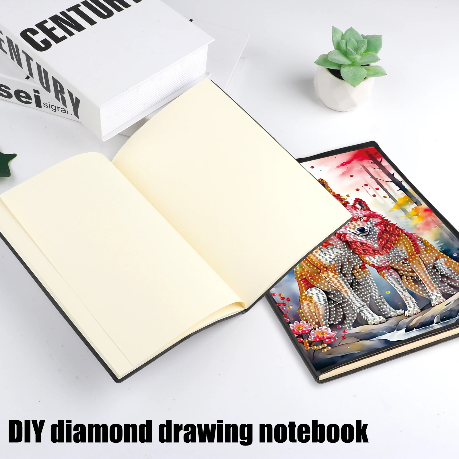 5D DIY Special Shape Diamond Art Painting A5 Notebook Sketchbook Rhinestone Art Hand Craft Kit Office Product