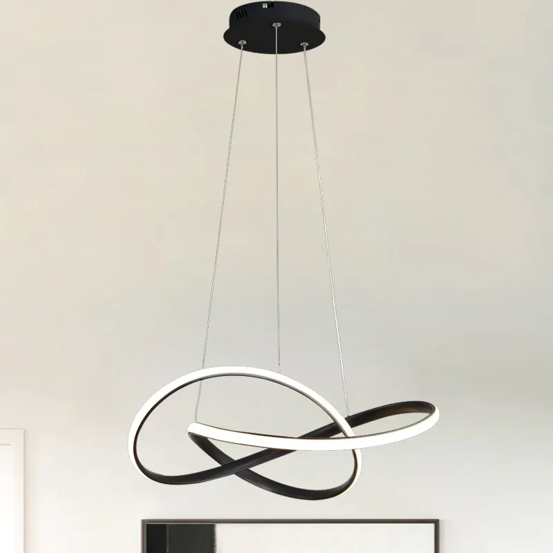 Nordic Led Hanging Pendant Lamp Kitchen Light Fixtures Modern Dining Room Loft Suspension Home Decor Indoor Lighting Black White