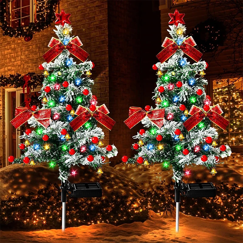 

Solar Christmas Tree Lights Outdoor Waterproof Christmas Decorations Tree Lights Solar Stake Lights Xmas Tree Garden Decor