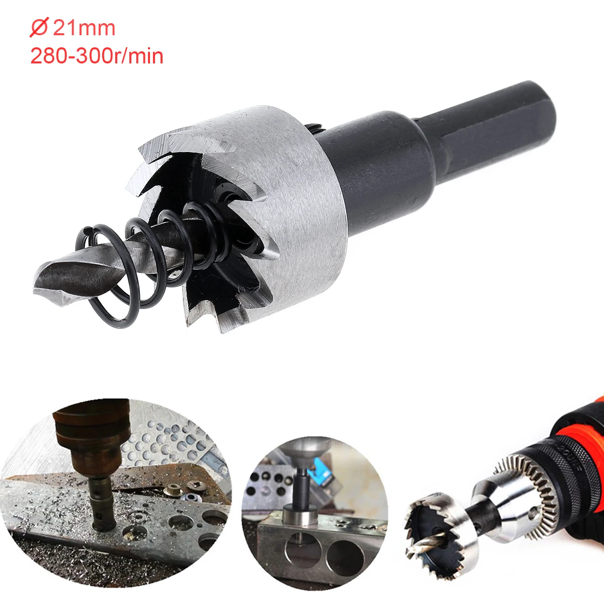 21mm HSS Hole Saw Cutter Drill Bits for Pistol Drills/Bench Drills/Magnetic Drills/Air Gun Drills