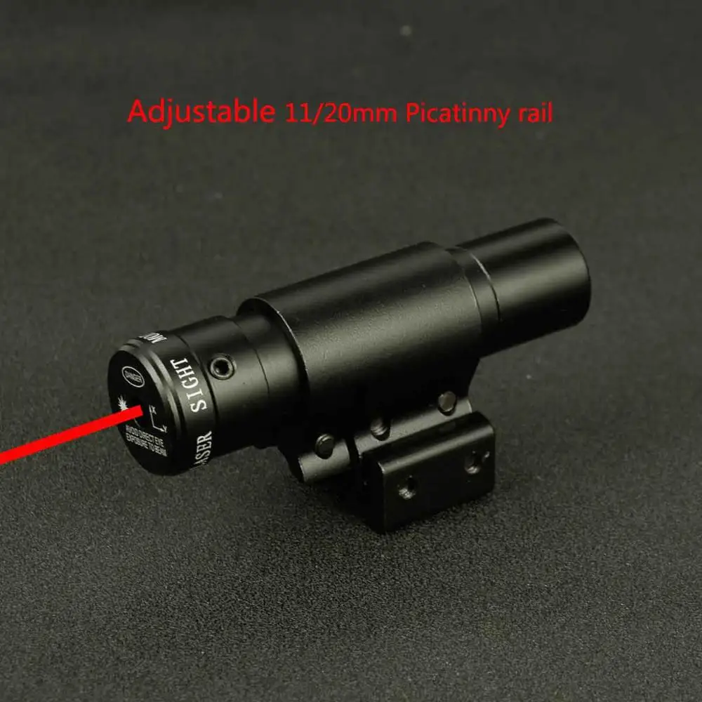Compact Red Laser Sight Rifle with 11/20mm Rail Mount Adjustable Picatinny Rail 