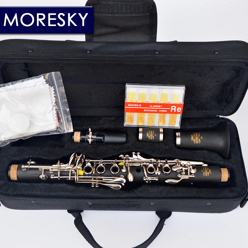 MORESKY Clarinet Eb tone soprano clarinet Hard Rubber Body Material eb E6 clarinet woodwind instrument