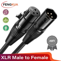 Premium 3-Pin XLR Microphone Extension Cable - Male to Female Audio Cord for Mixers and Amplifiers (Black Male-Female)
