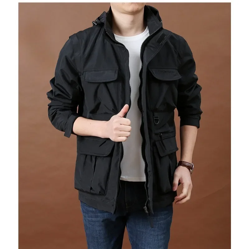 Waterproof Tactical Jackets Men Winter Male Autumn Luxury Brand Men's Clothes Lightweight Padded Mens Coats Vest Hooded Parka