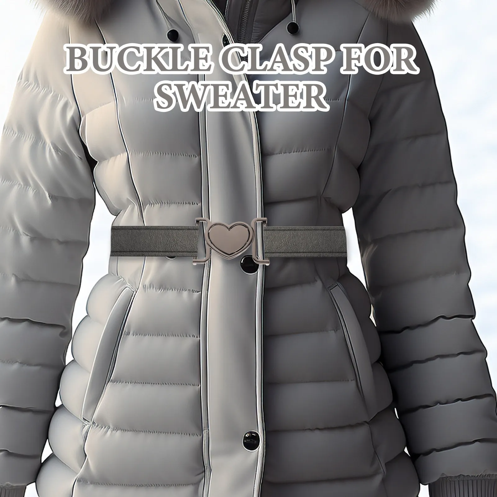 하트 모양 토글 버클 세련된 금속 클래스프 코트, 가디건, 케이프, 윈드브레이커, 재킷, 스웨터, 드레스, 허리띠, 의류용