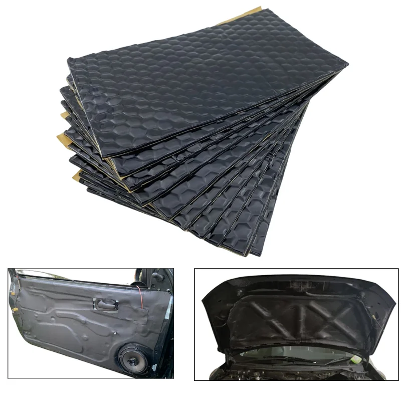 20x10cm Butyl Rubber Car Sound Deadener Mat 2mm 1Pcs Noise Heat Deadening Soundproof Dampening Mat For Car Hood Door Trunk sound proof mat sound insulation mat sound deadener mat soundproofing foam sound absorbing foam