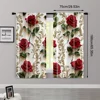 2pcs, Upscale Curtains 2D print Red Roses & Golden Floral Pattern Polyester Woven (without rod) All Seasons for Bedroom and 3