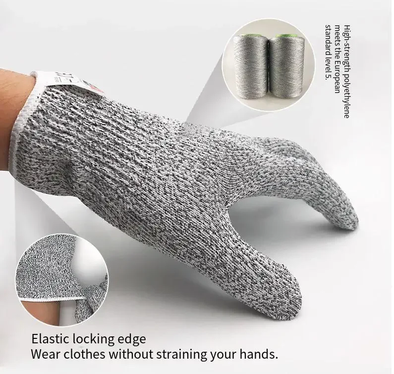 Level 5 Cut Proof Stab Resistant Wire Metal Glove Kitchen Butcher Cuts Gloves for Oyster Shucking Fish Gardening Safety Gloves 5
