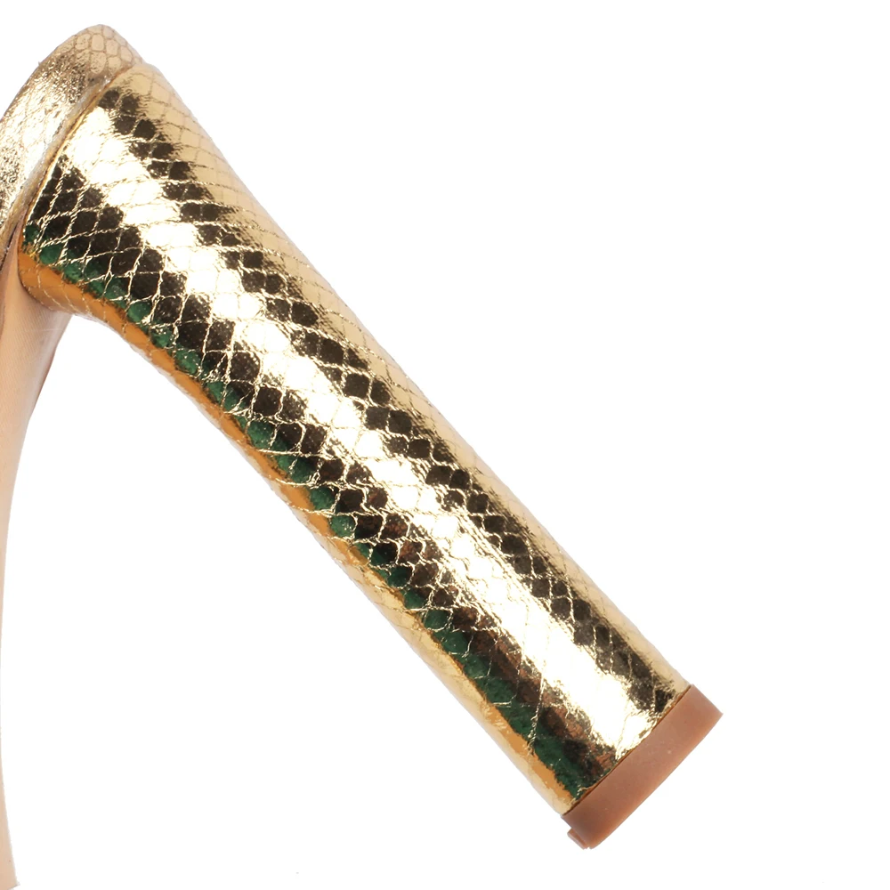 Womens Narrow Band Sandals Gold Silver Platform 12cm Thick Sole High Heels Summer Gladiator Shoes 42