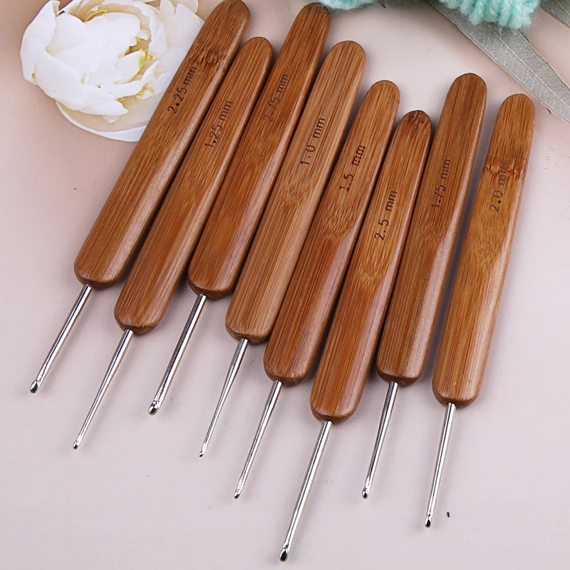 Sewing Tools Knitting Needles Crochet Hooks Knitting Supplies Knitting Material Weaving Tools Knitting Craft Supplies LMDZ 0.5mm-3mm Wooden Handle Knitting Needles Bamboo Knitting Hooks DIY Crochet Hooks Needles for Weave Yarn Sewing Tool