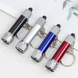 Compact Aluminum Alloy Keychain LED Flashlight - Small Emergency Pocket Torch - Built - in battery (4 Pcs)