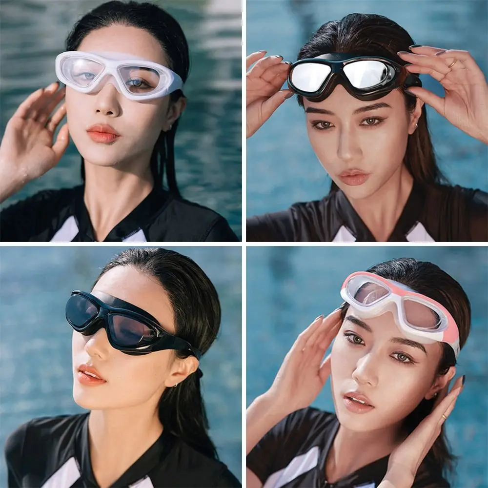 

Swimming Goggles Silicone Swim Glasses Big Frame with Earplugs Men Women Professional HD Anti-fog Eyewear Swimming Accessories