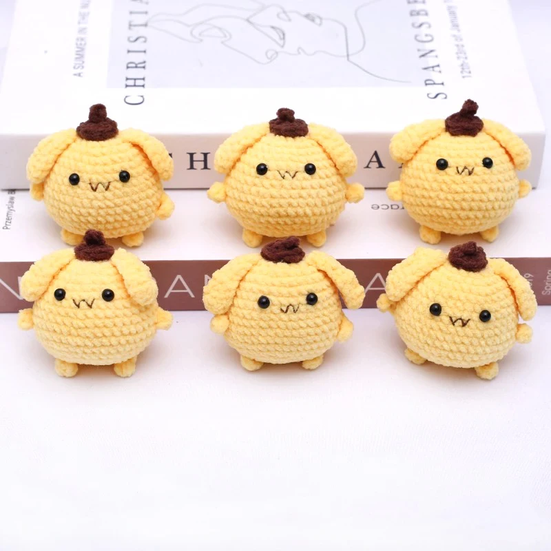Cute Crochet Animal Doll Handmake Knit Rabbit Capybara Small Bear DIY Hand-crocheted Cartoon Doll Finished Product Key Holder