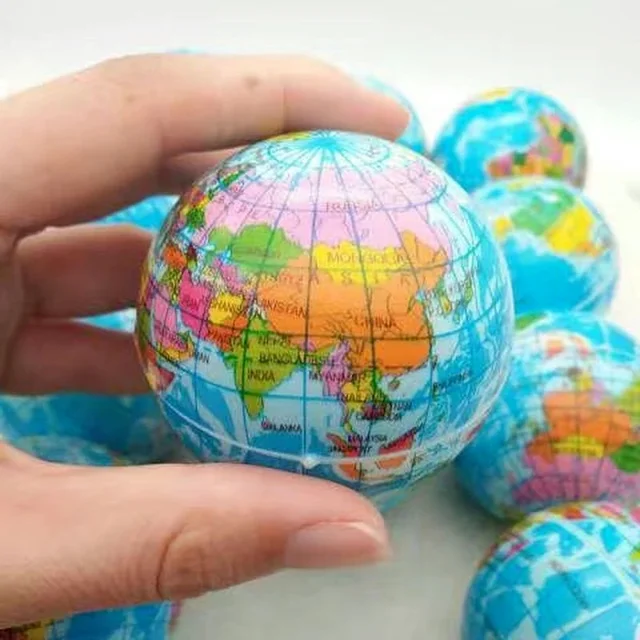 12pcs Stress Relief World Map Foam Ball Atlas Globe Palm Ball Planet Earth Ball Adult Kids Novelty Funny Gadgets Stress Toys 2