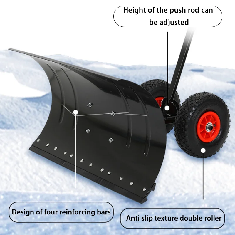 Wheeled Hand Push Snow Removal Shovel Large Tool Vehicle Artifact Machine