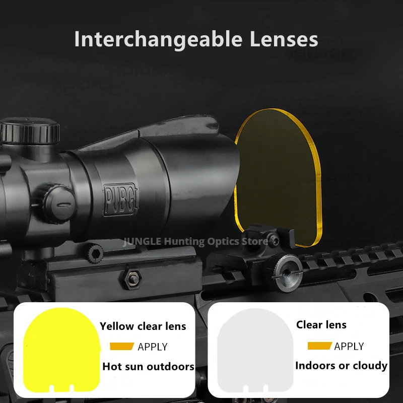 20mm Goggles Protector Rifle Airsoft Lens Guard Sight Scope Outdoor Tactical Tackle Holographic Glasses Eye Protection Accessory Rifle Scope Lens Cover Rifle Scope Protector