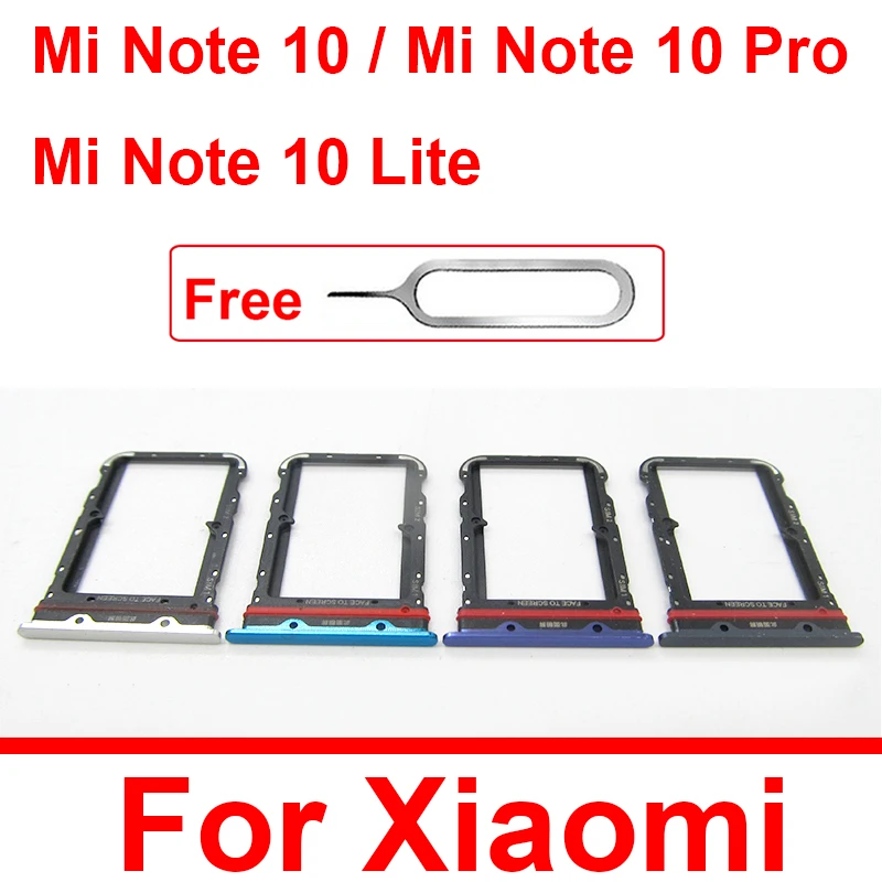 

SIM Card Tray Slot Holder For Xiaomi Mi Note 10 Note 10 Pro Mi Note 10 Lite Sim Card Reader Adapter Replacement Parts With Pin